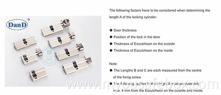 Euro Profile En1303 Safe High Security Fire Mechanical Key Factory Hotel Mortise Double Handle Door Brass ANSI Lockset CE European Guangdong Cylinder Lock